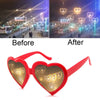 Love Heart Shaped Effects Glasses Watch The Lights Change to Heart Shape At Night Diffraction Glasses